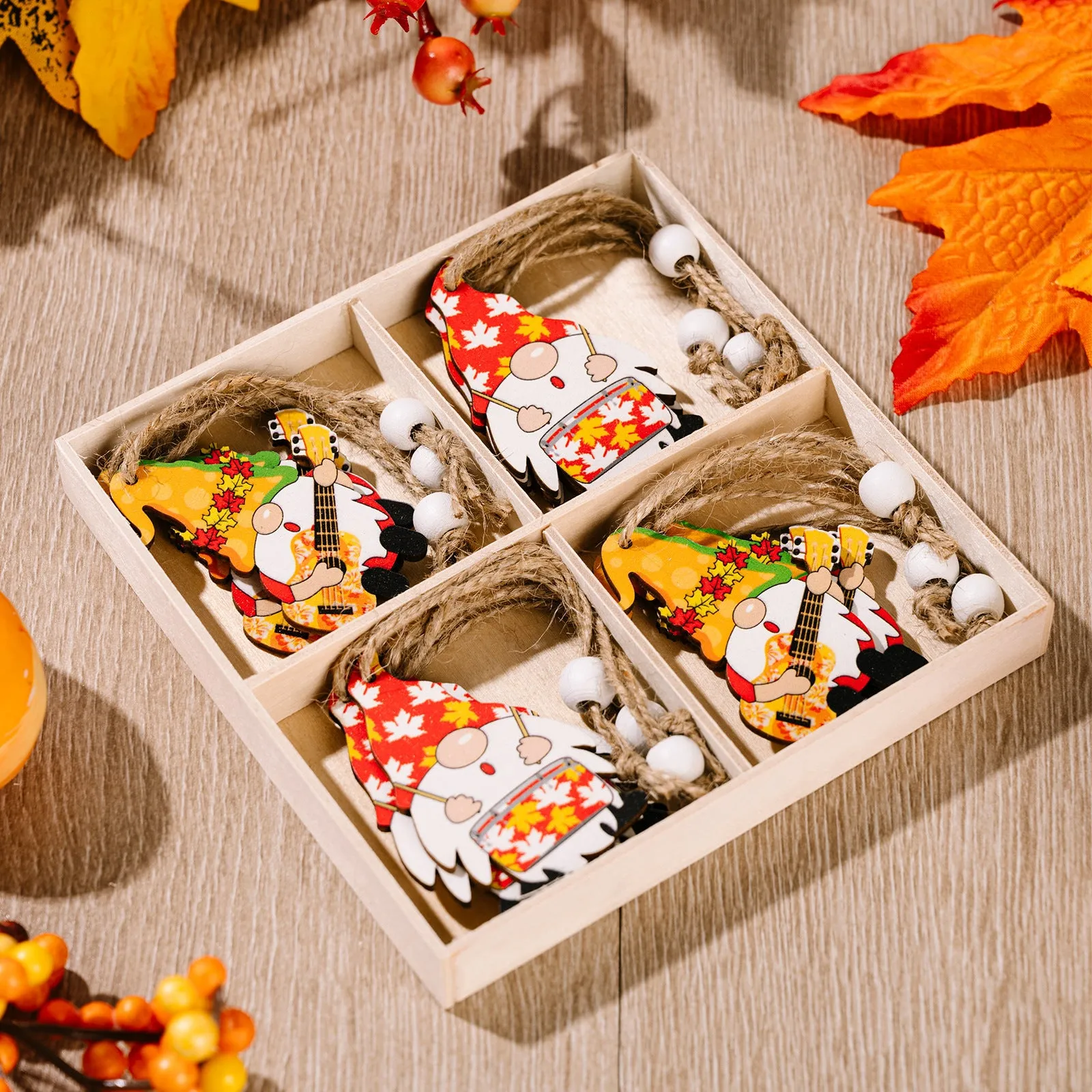 12 Pack Harvest Season Wooden Decorations