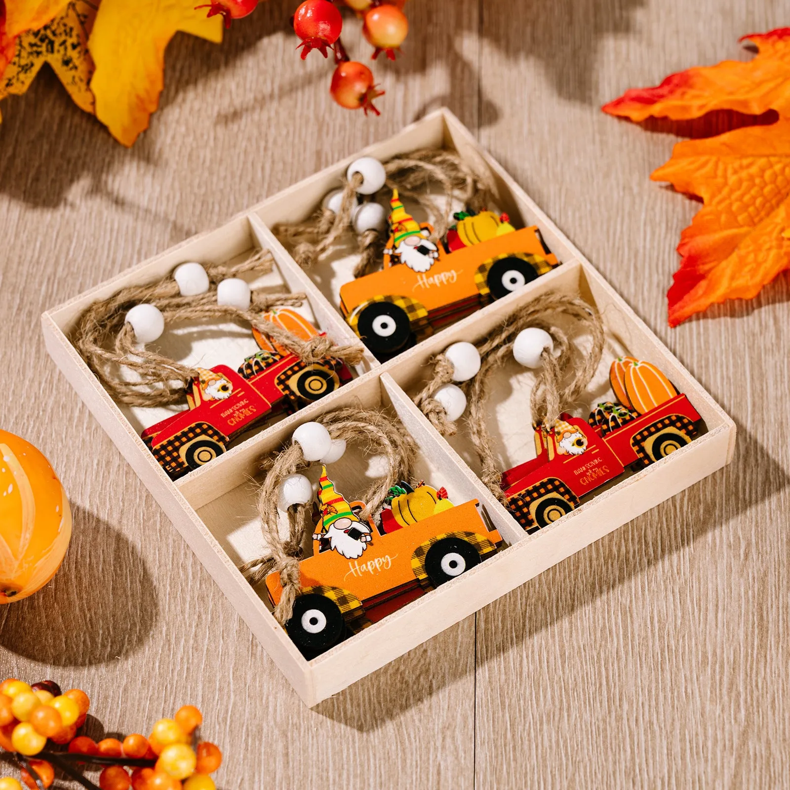 12 Pack Harvest Season Wooden Decorations