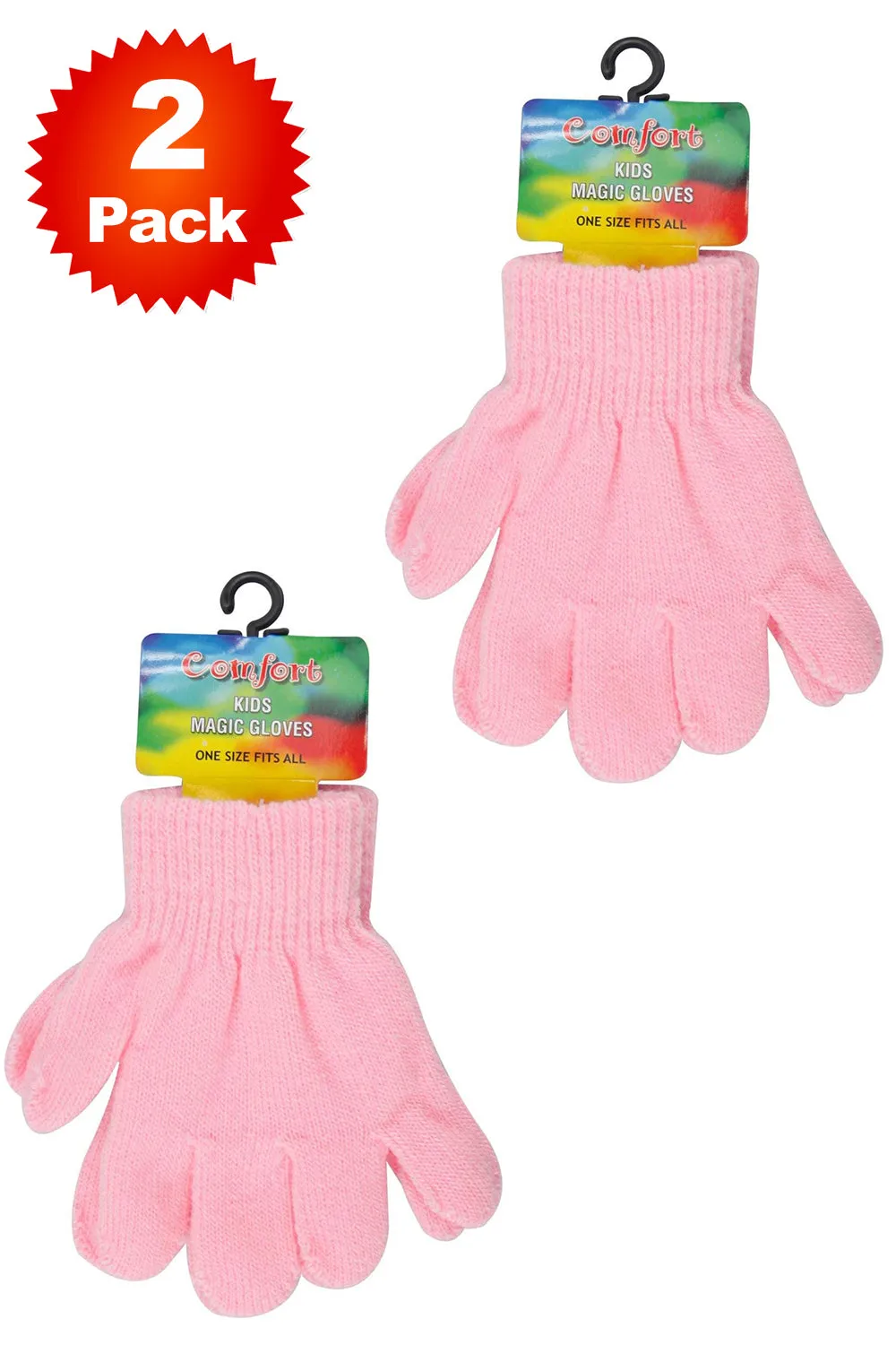 2 Pack Kid Woolly Knitted Plain Gloves