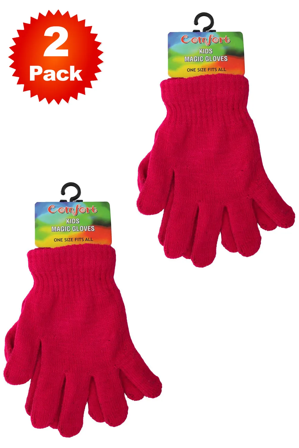 2 Pack Kid Woolly Knitted Plain Gloves