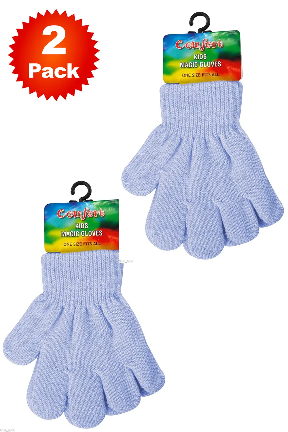 2 Pack Kid Woolly Knitted Plain Gloves