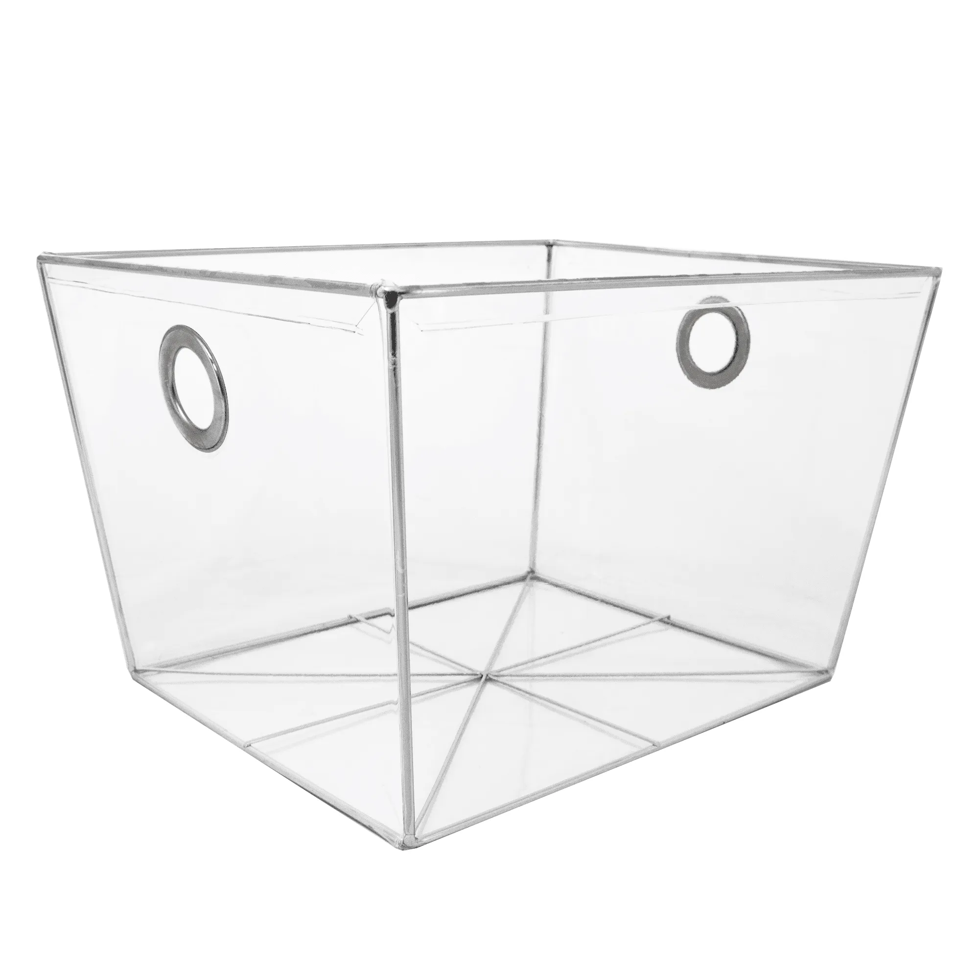 3pc Completely Clear Invisible Storage Bins / Tapered Totes