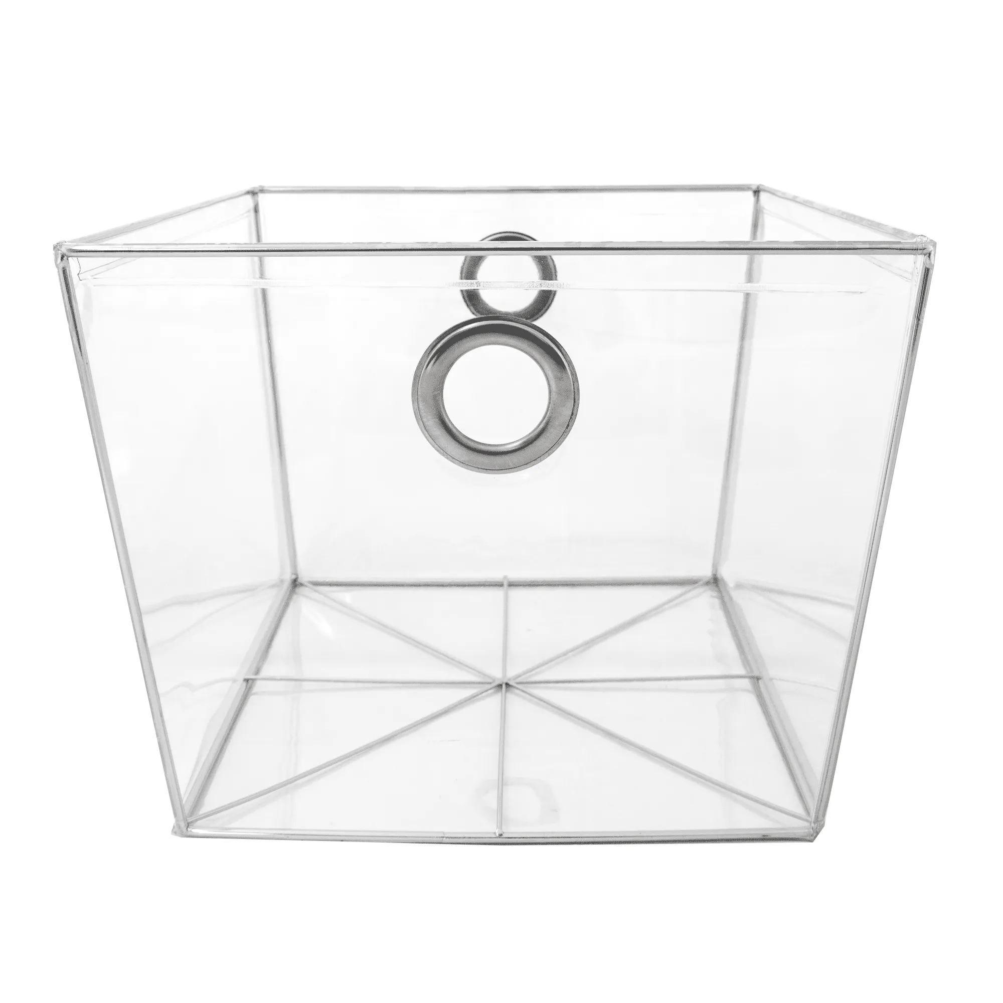 3pc Completely Clear Invisible Storage Bins / Tapered Totes