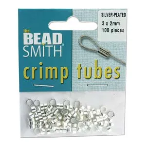 4x2mm Silver Plate Crimp Tube 100 Pieces