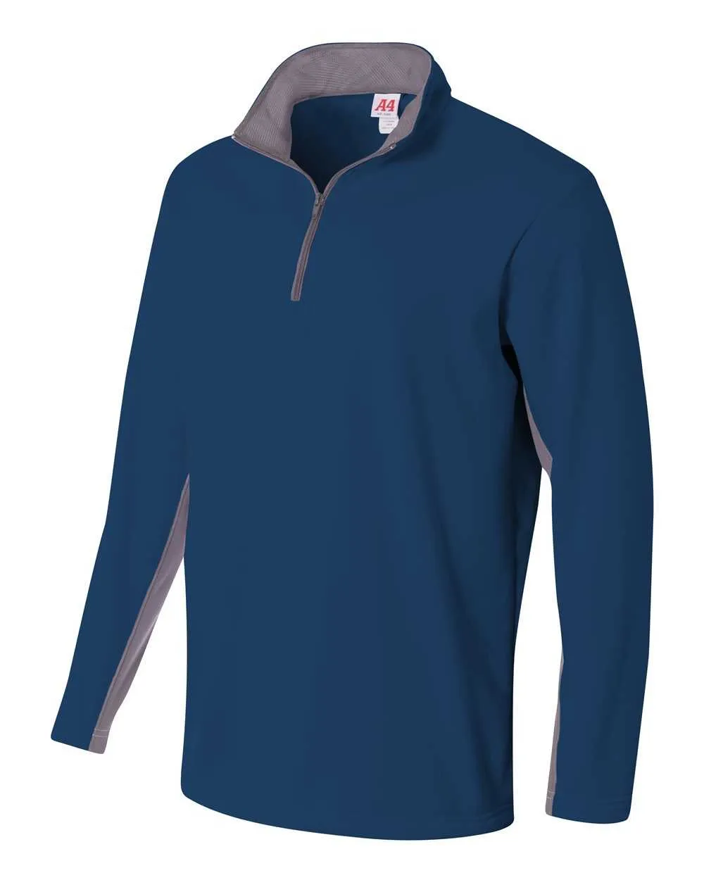 A4 N4246 1/4 Zip Color Block Fleece Jacket - Navy Graphite