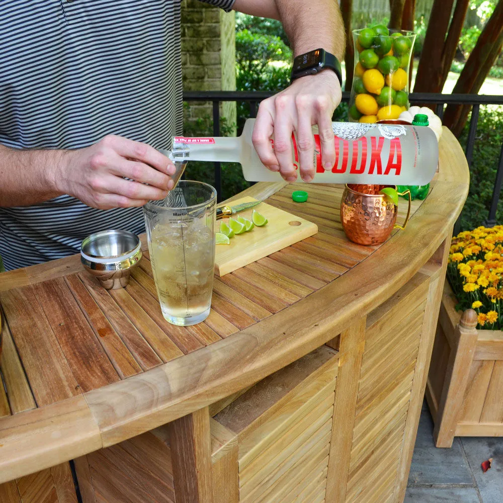 Acadia Grade A Teak Folding Bar Cabinet