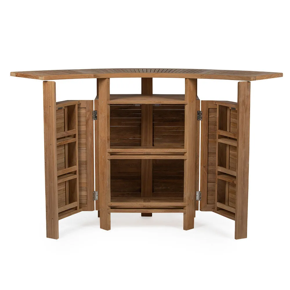 Acadia Grade A Teak Folding Bar Cabinet