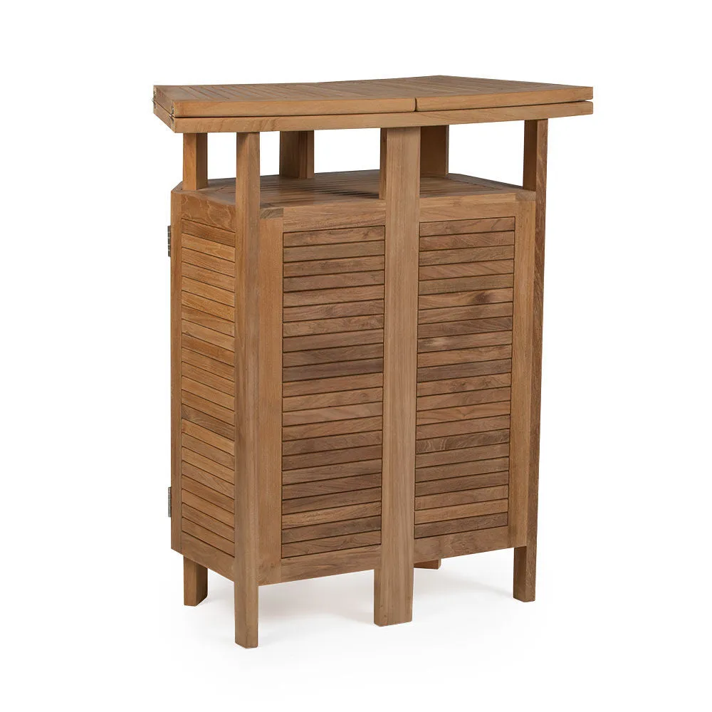 Acadia Grade A Teak Folding Bar Cabinet