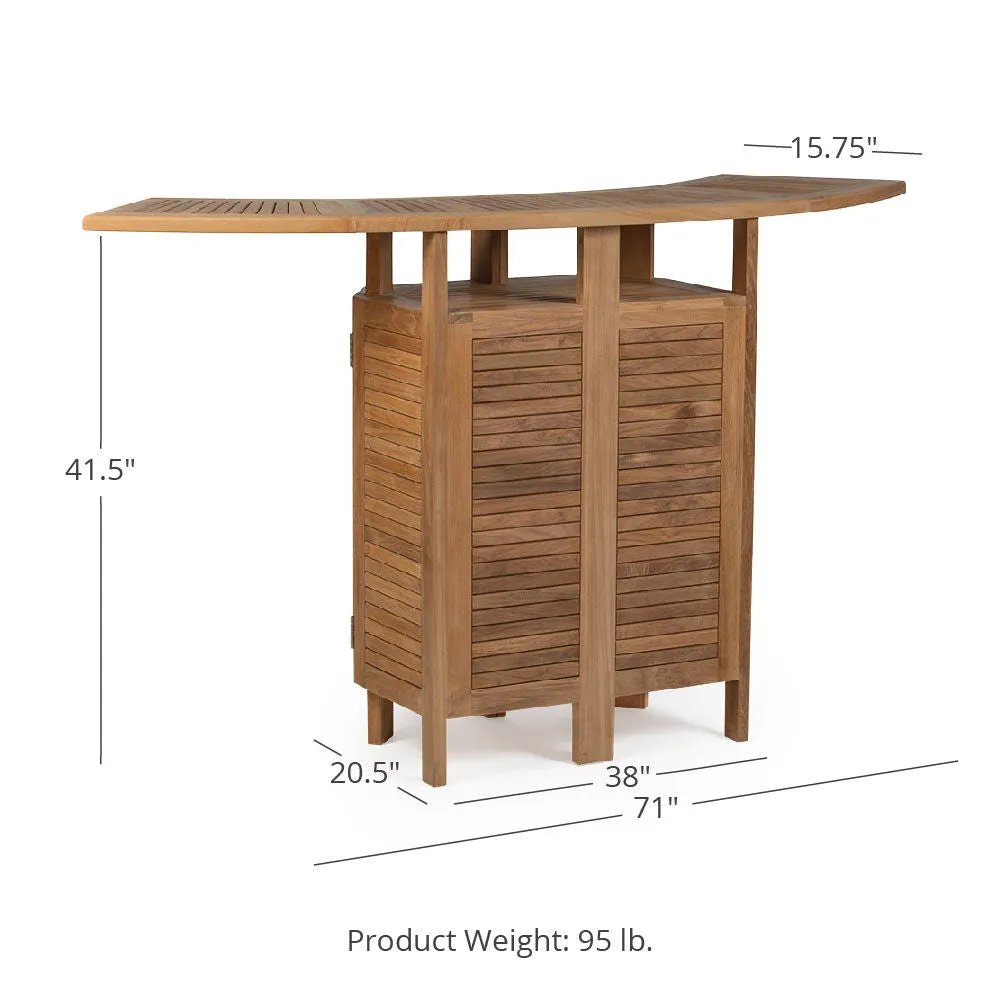 Acadia Grade A Teak Folding Bar Cabinet