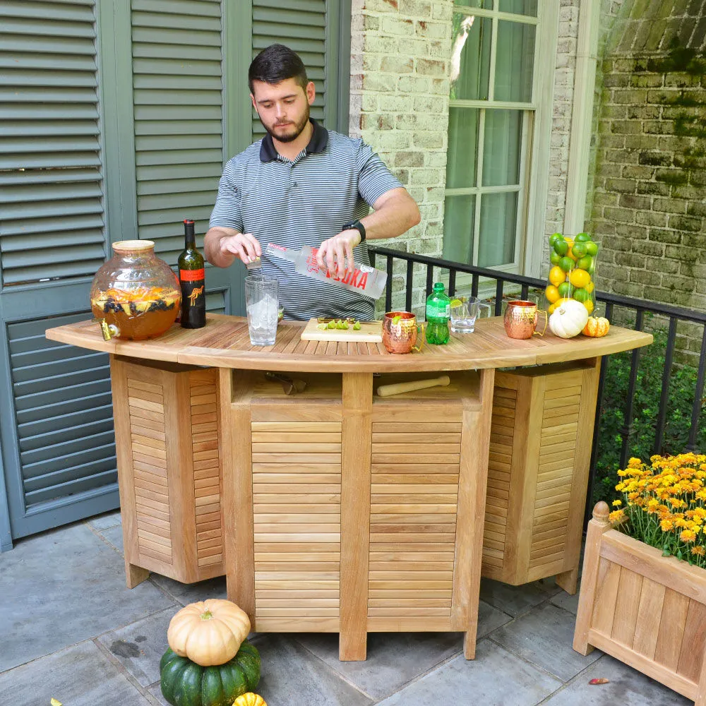 Acadia Grade A Teak Folding Bar Cabinet