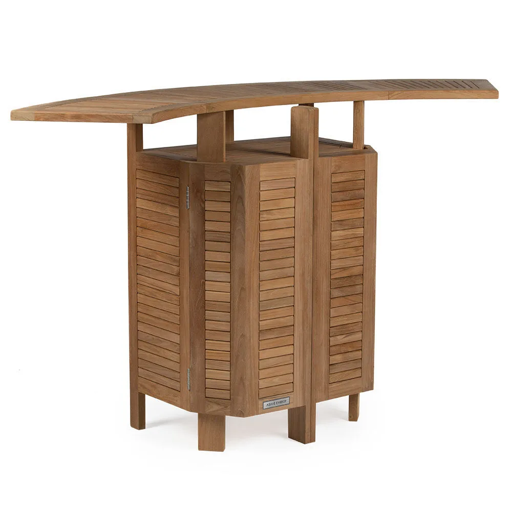 Acadia Grade A Teak Folding Bar Cabinet