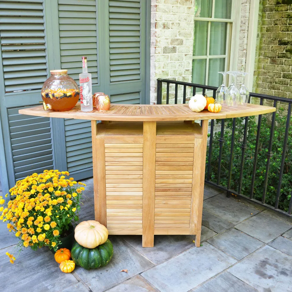 Acadia Grade A Teak Folding Bar Cabinet