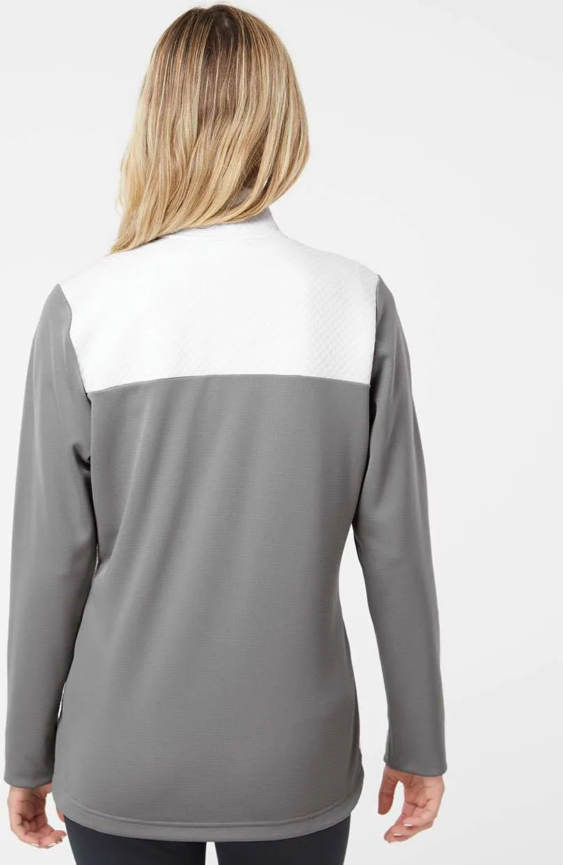 Adidas Ladies Textured Mixed Media Full-Zip Jacket