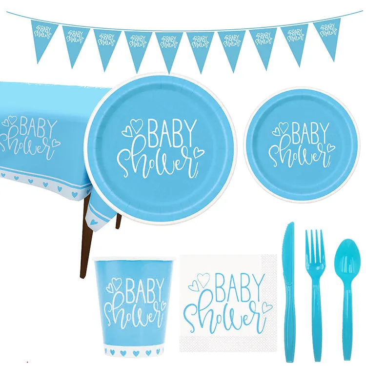 Baby Shower Party Tableware | Blue | 16 Guests