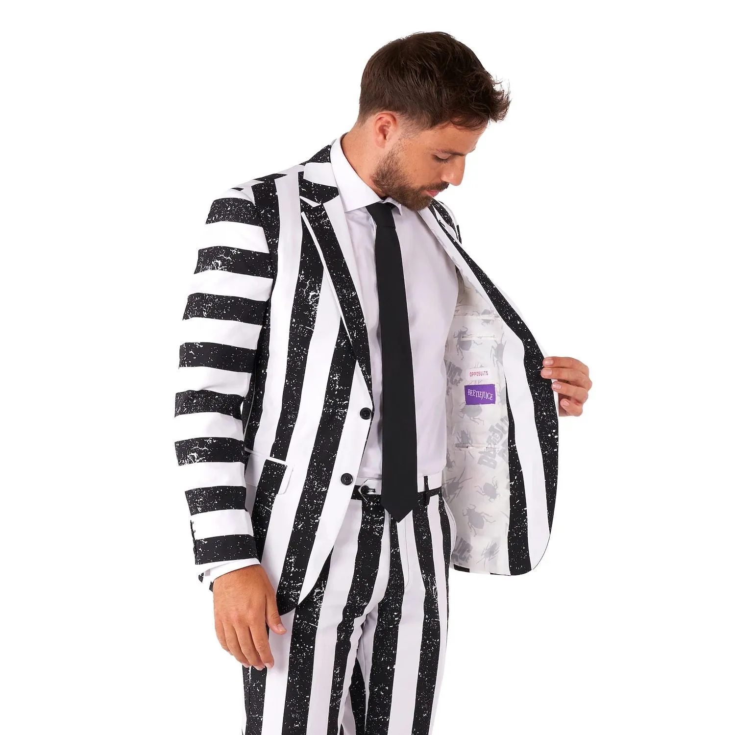 Beetlejuice OppoSuits Men's Slim Fit Suit and Tie Set