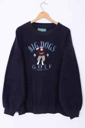 BIG DOGS GOLF Embroidered Fleece Sweatshirt (L)