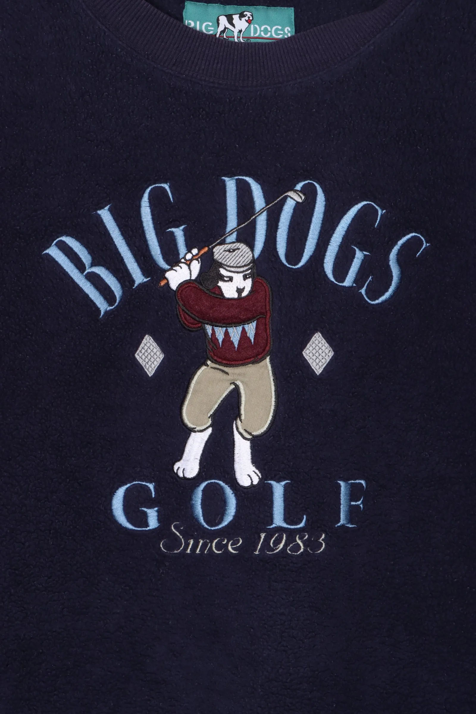 BIG DOGS GOLF Embroidered Fleece Sweatshirt (L)