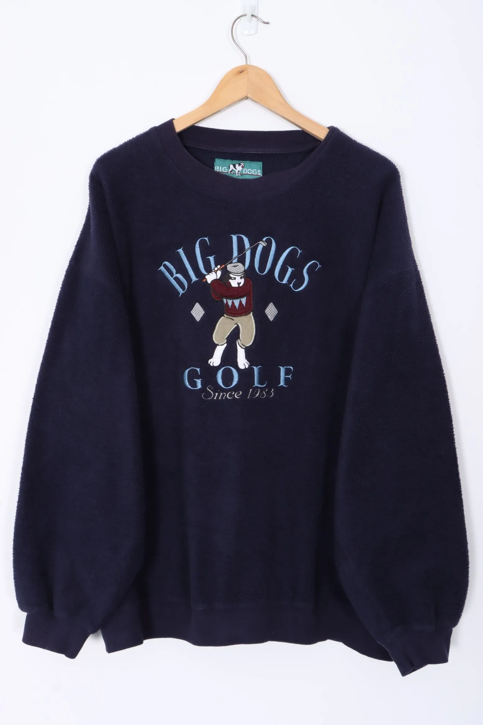 BIG DOGS GOLF Embroidered Fleece Sweatshirt (L)