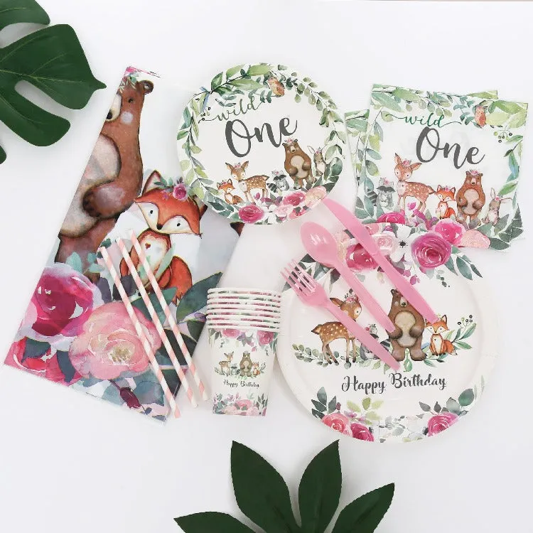 Birthday Party Tableware | Woodland | 16 Guests