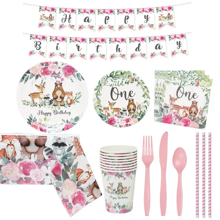 Birthday Party Tableware | Woodland | 16 Guests