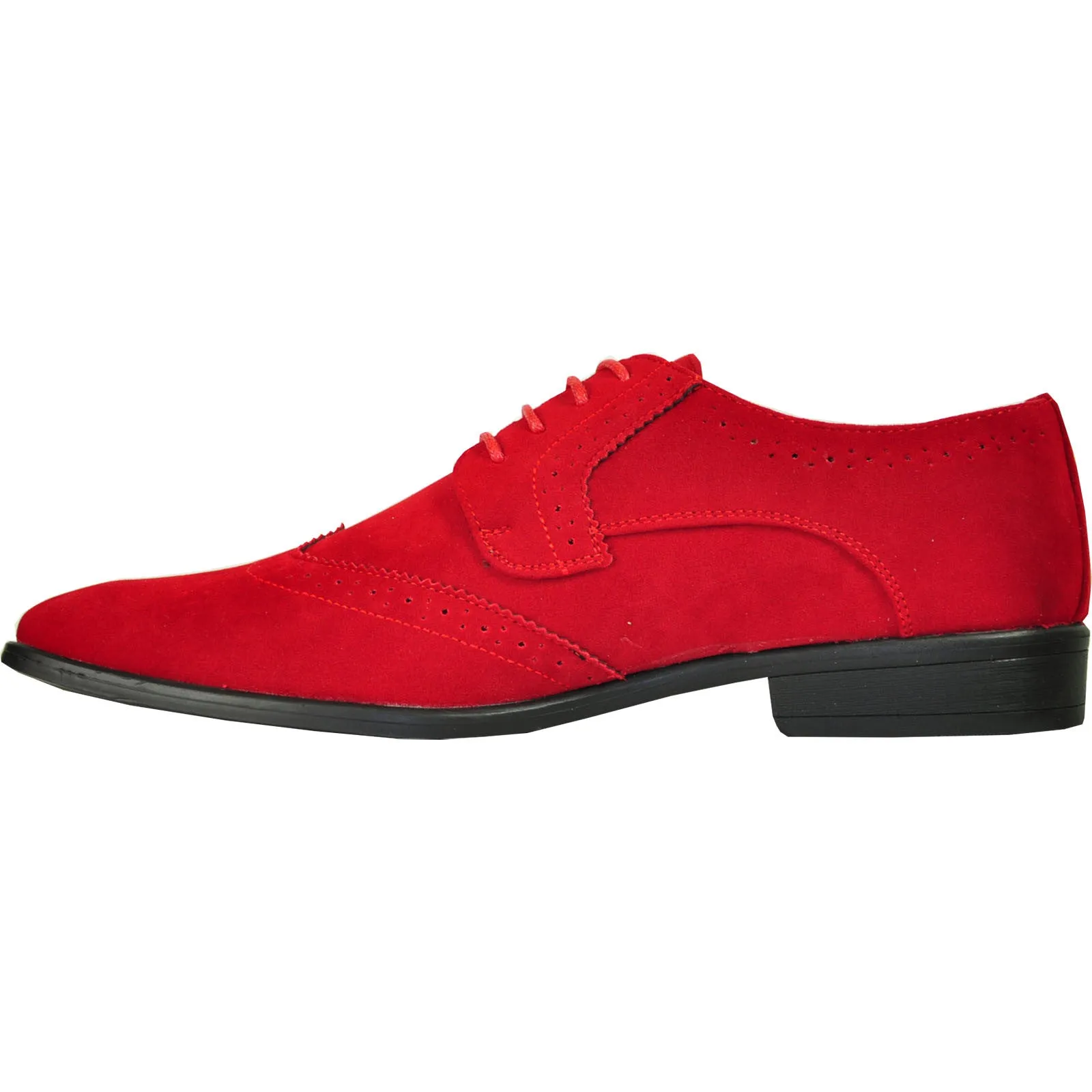 BRAVO Men Dress Shoe KING-3 Wingtip Oxford Shoe Red