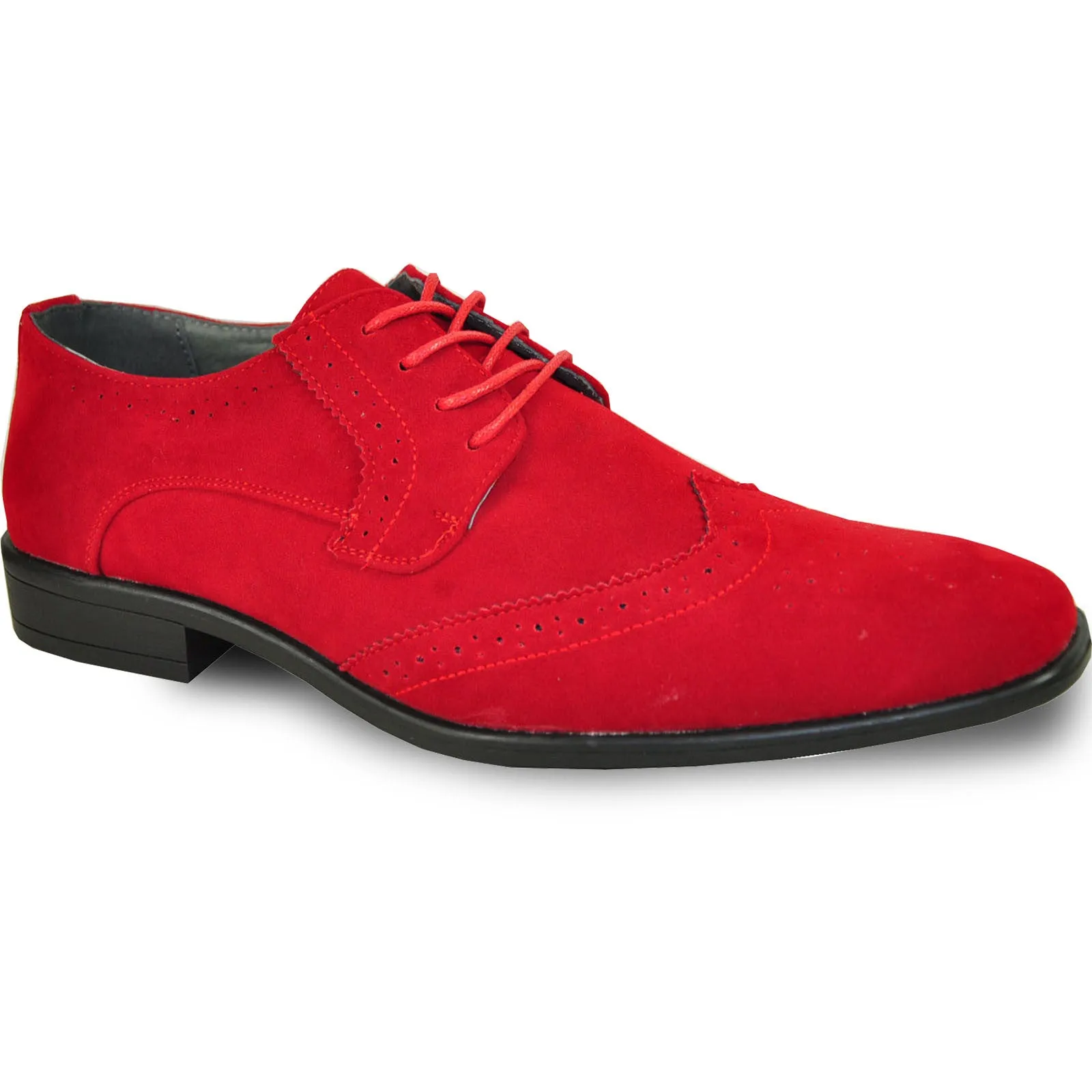 BRAVO Men Dress Shoe KING-3 Wingtip Oxford Shoe Red