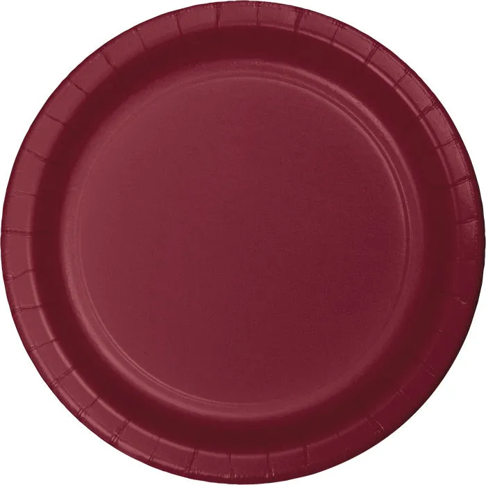 Bulk Burgundy Sturdy Style Paper Banquet Plates 10.25 inch (240 per Case)