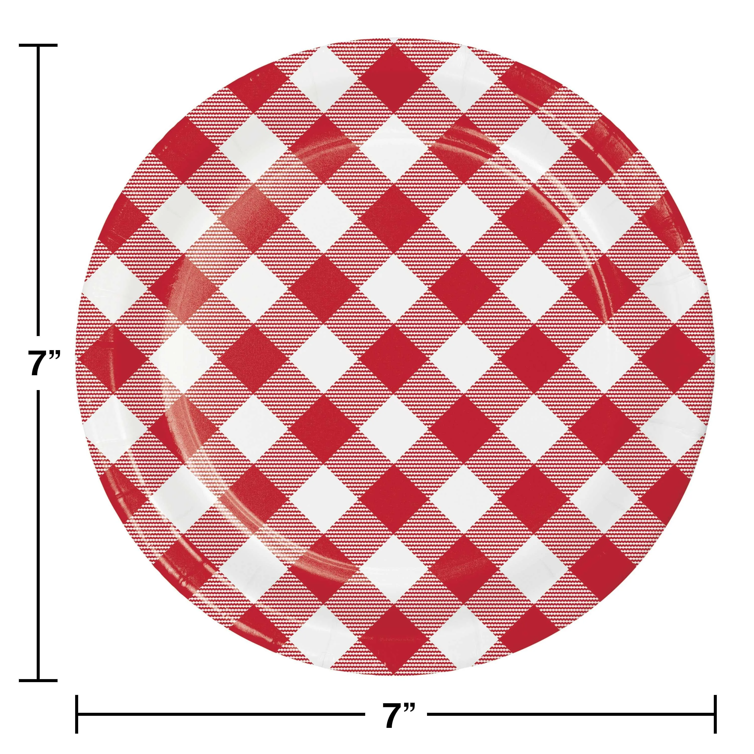 Bulk Classic Gingham Paper Dessert Plate (96 per Case)