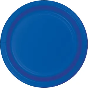 Bulk Cobalt Blue Sturdy Style 8.75 inch Paper Dinner Plates (240 per Case)