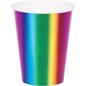 Bulk Rainbow Foil 9 oz Paper Cups (96 per Case)