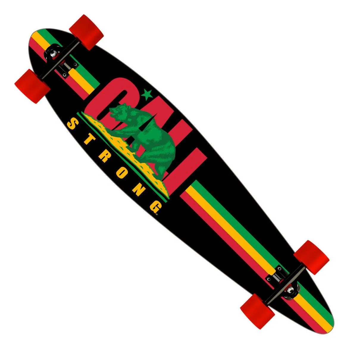 CALI Strong Original Rasta Longboard Pintail Complete