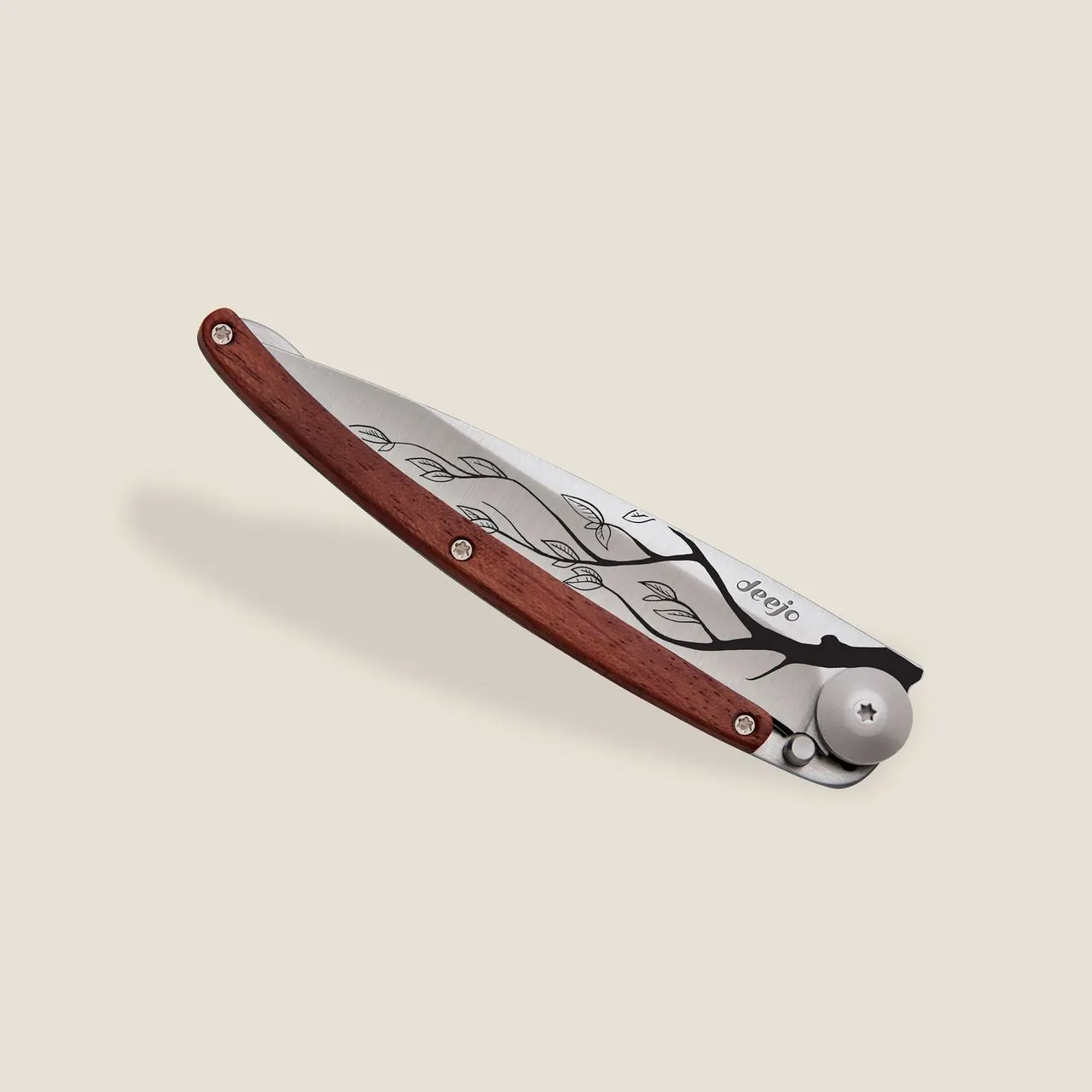 Coral Wood and Tree Ornate Decorative Pocket Knife