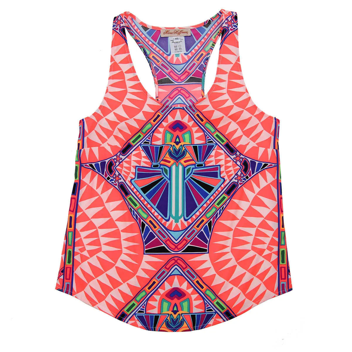 Cosmic Print Racerback Top - Coral