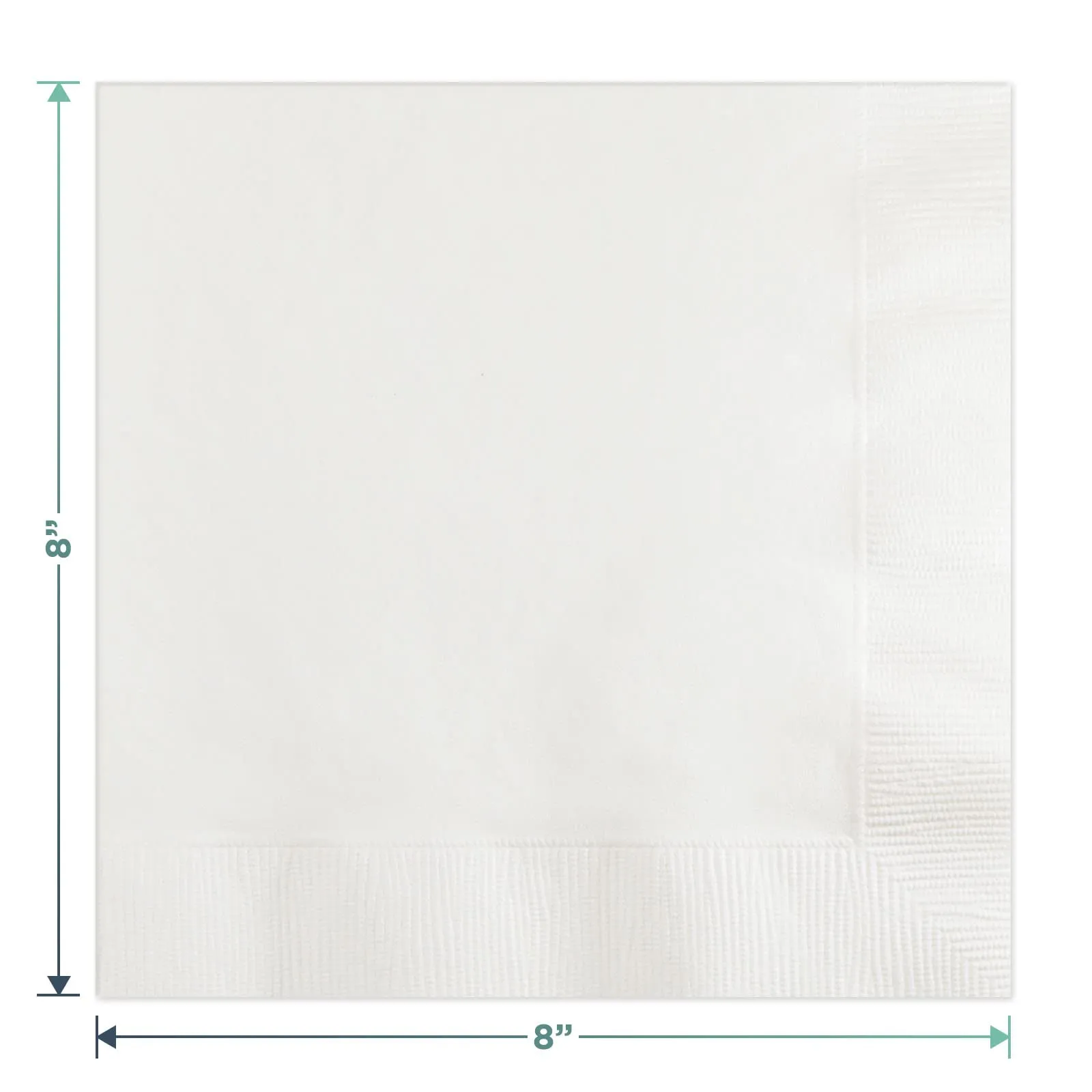 Disposable White Paper Dinner Napkins, 8 Inch Square (Pack of 40)