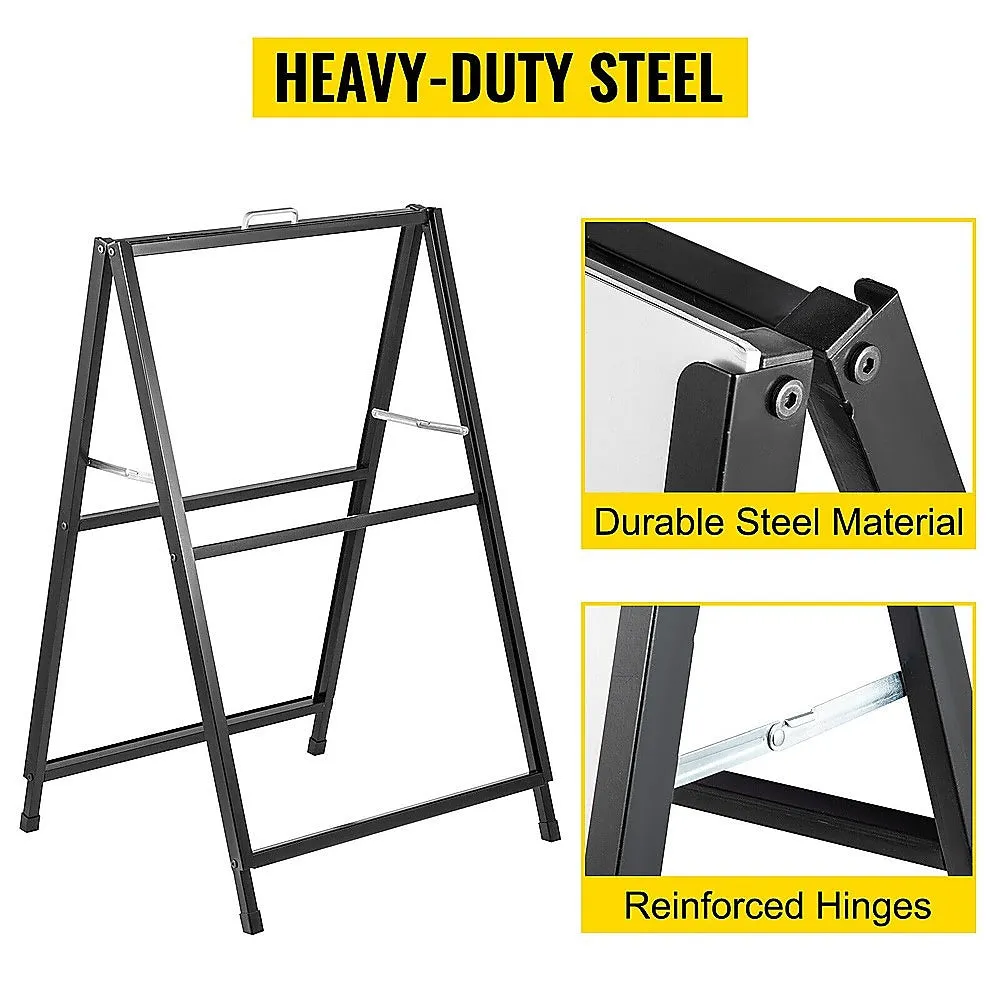 Durable Steel A-Frame Sidewalk Sign with Dual Posters