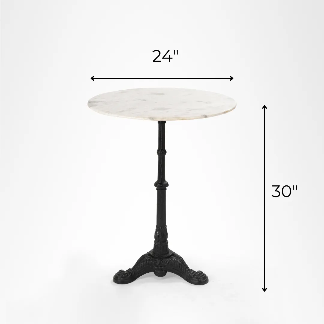 Ellis XVI Cast Iron & Marble Table