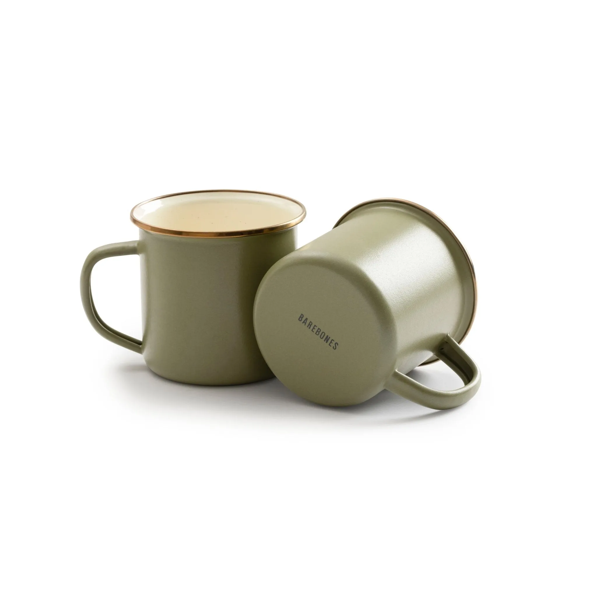 Enamel Mug Set Of Two - Olive