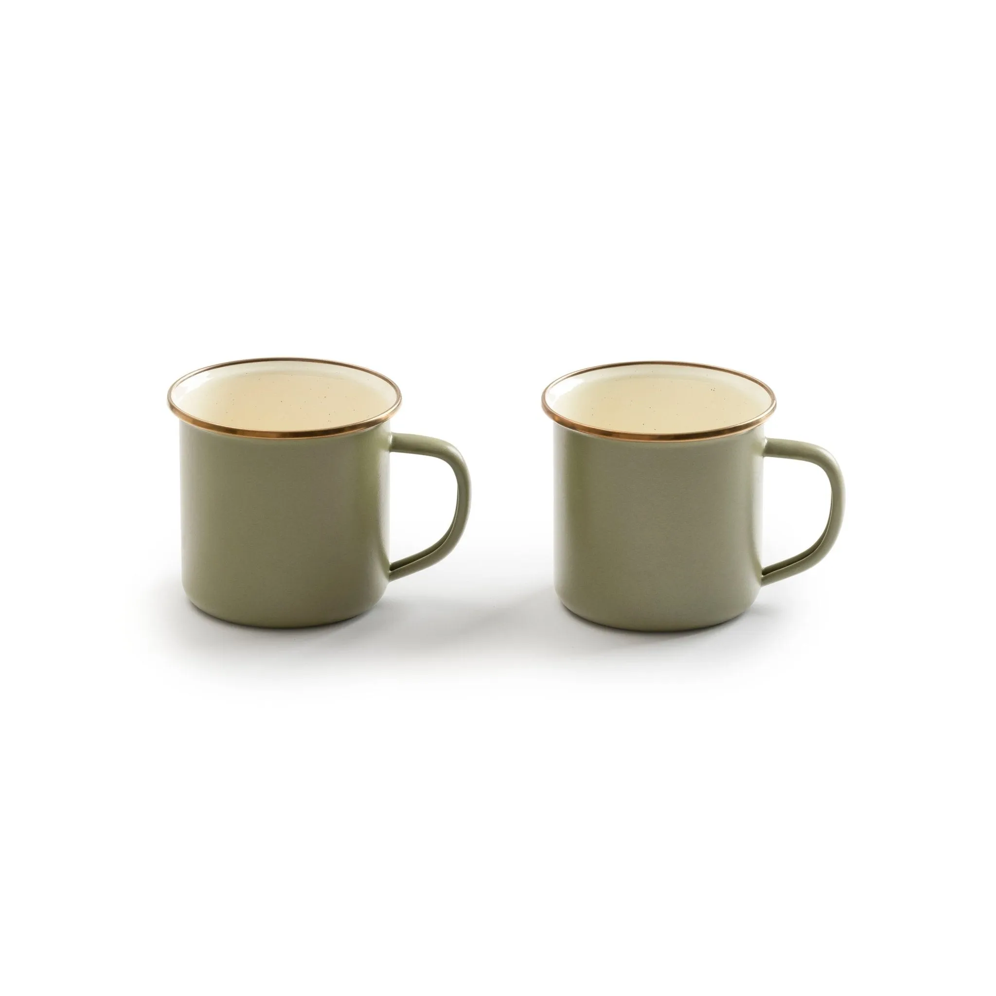 Enamel Mug Set Of Two - Olive