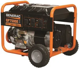 Generac Gp7500E/7500W Portable Gas Powered Generator With Electric Start