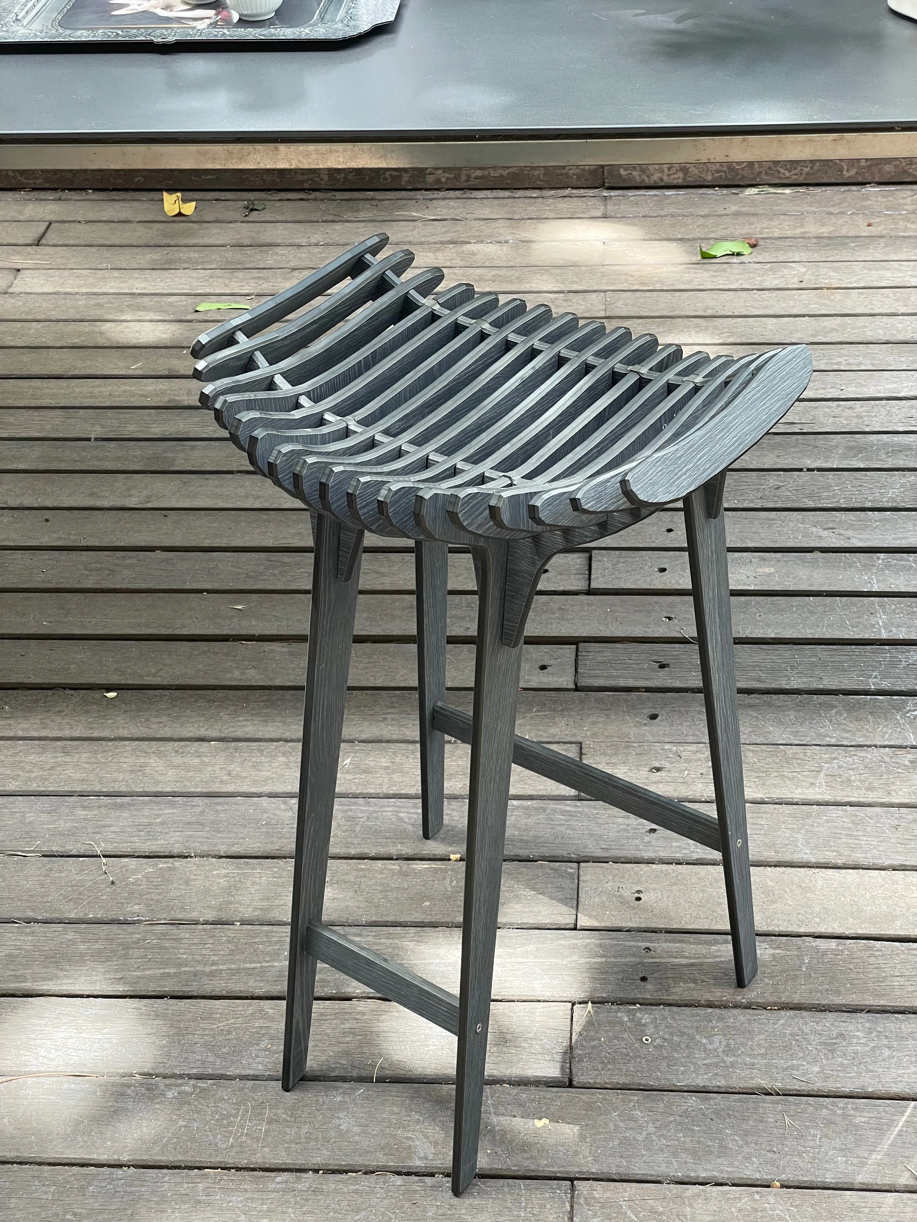 Graphite Outdoor Stool High