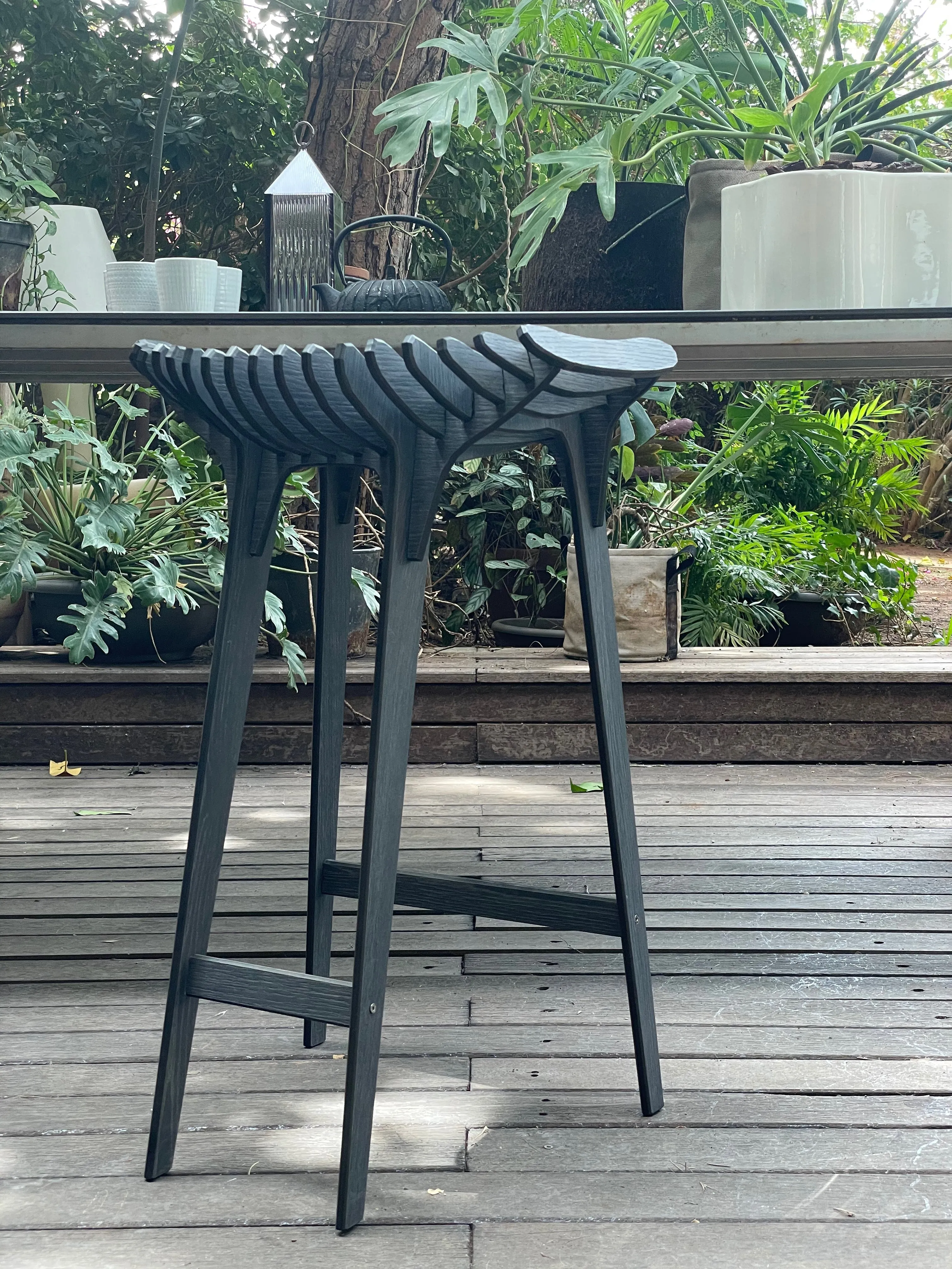 Graphite Outdoor Stool High