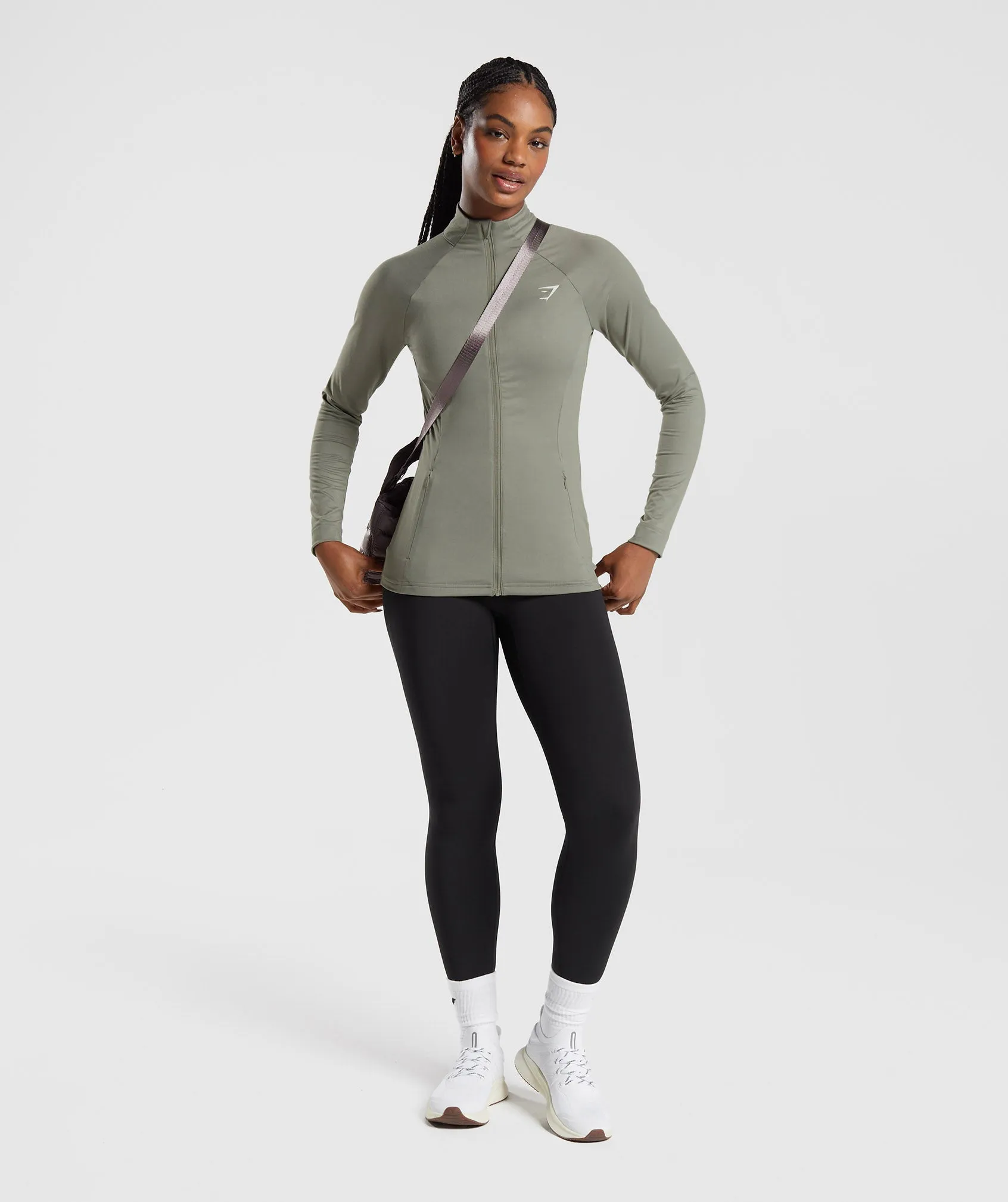 Gymshark Training Zip Up Jacket - Linen Brown