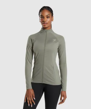 Gymshark Training Zip Up Jacket - Linen Brown