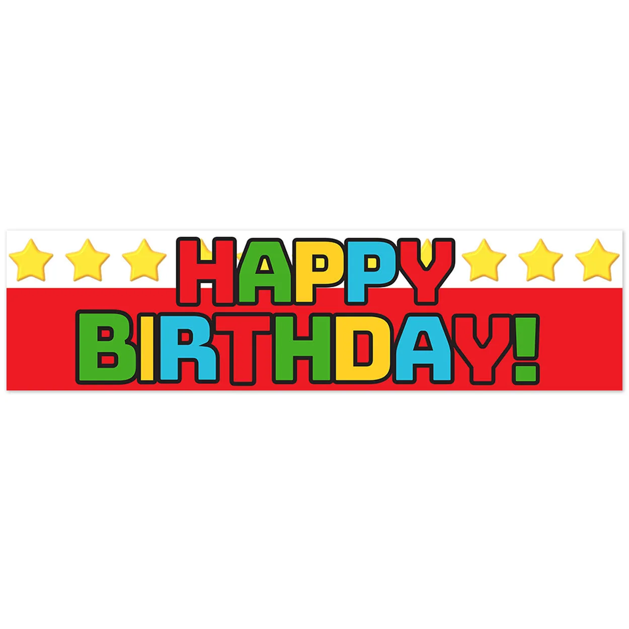 Happy Birthday Mario To-Go Banner 50" x 13" | 1ct