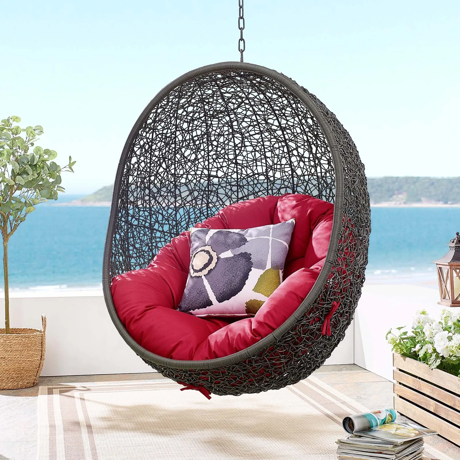 Hide Outdoor Patio Swing Chair With Stand