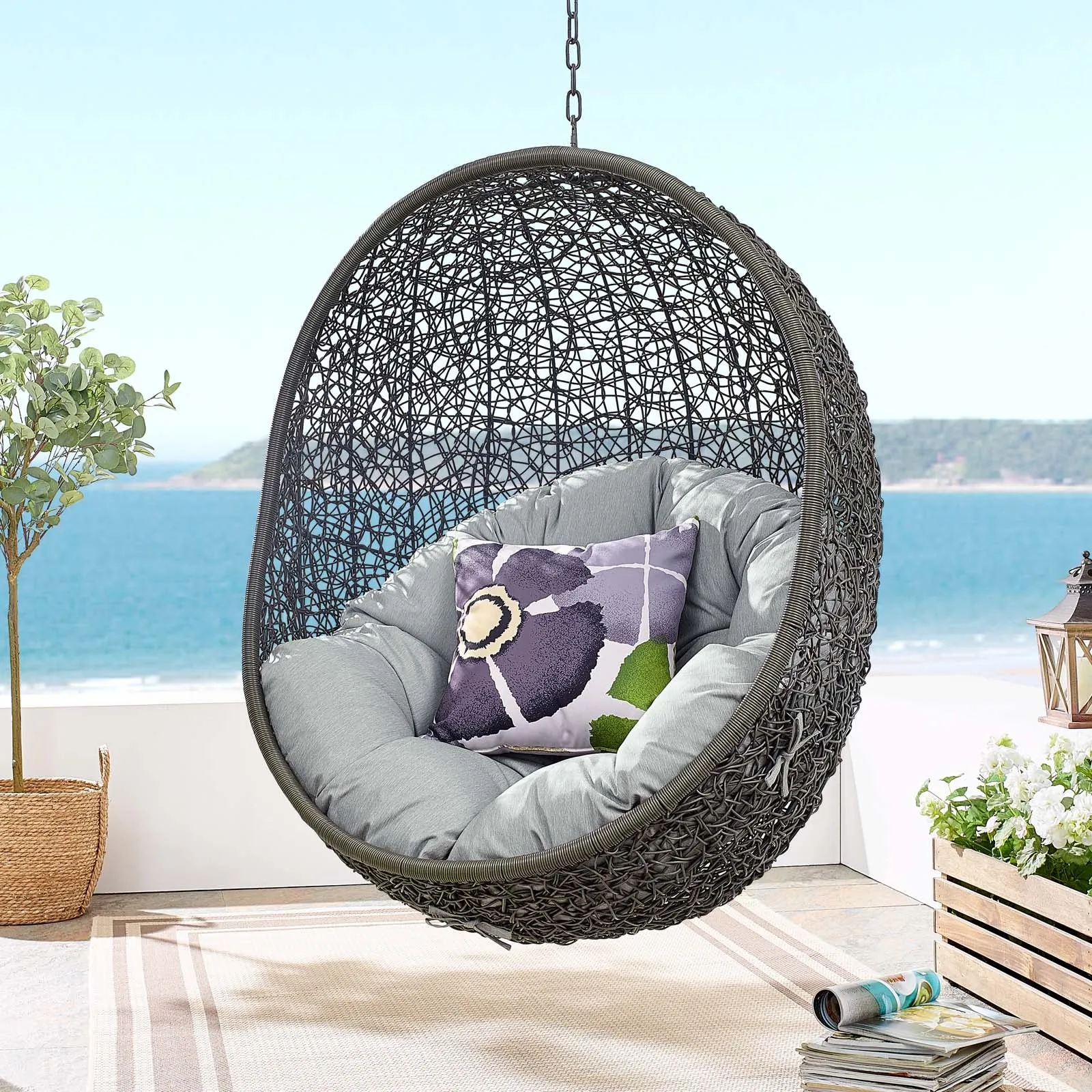 Hide Outdoor Patio Swing Chair With Stand