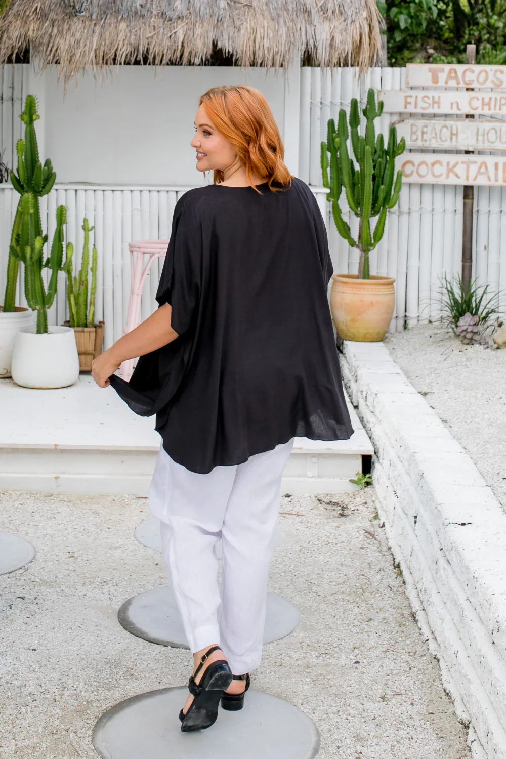 Kaftan Top - Black