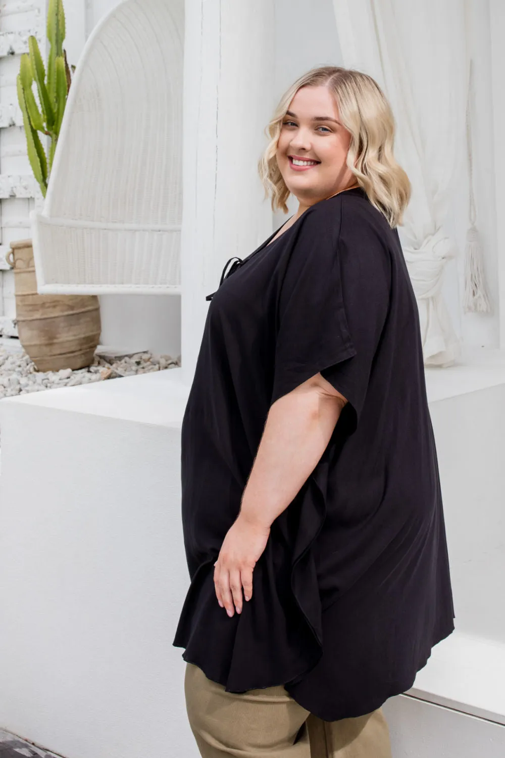 Kaftan Top - Black