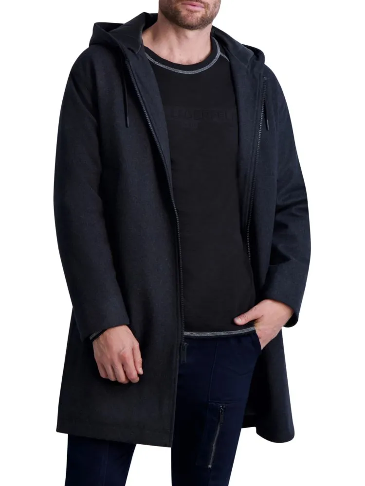 Karl Lagerfeld Paris Hooded Parka, Charcoal