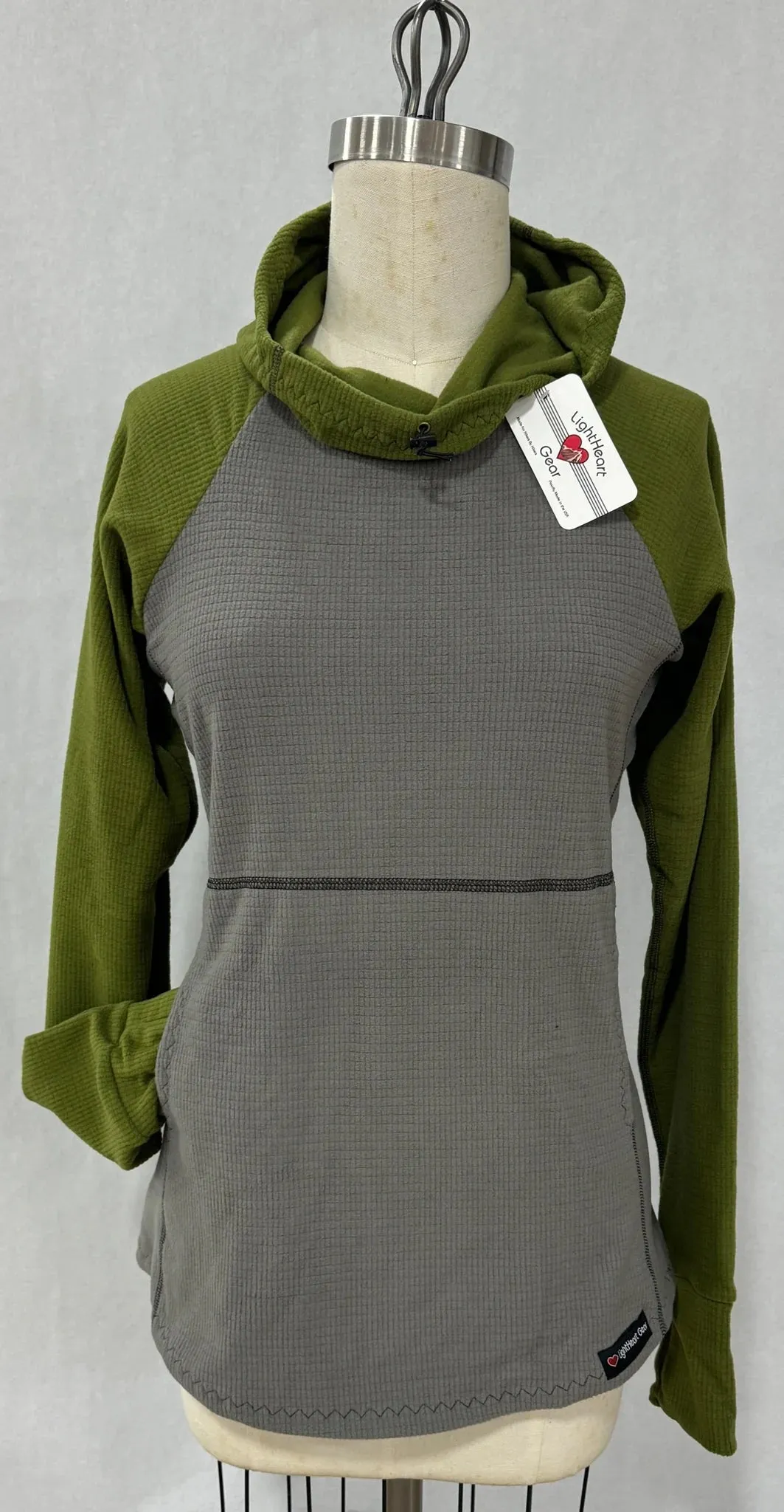 Men's Hoodie - Gray w/ Olive sleeves & hood